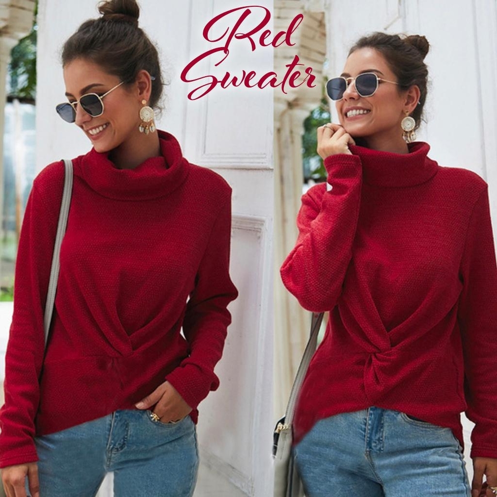Red Cowl Neck Sweater ☆1 LEFT☆